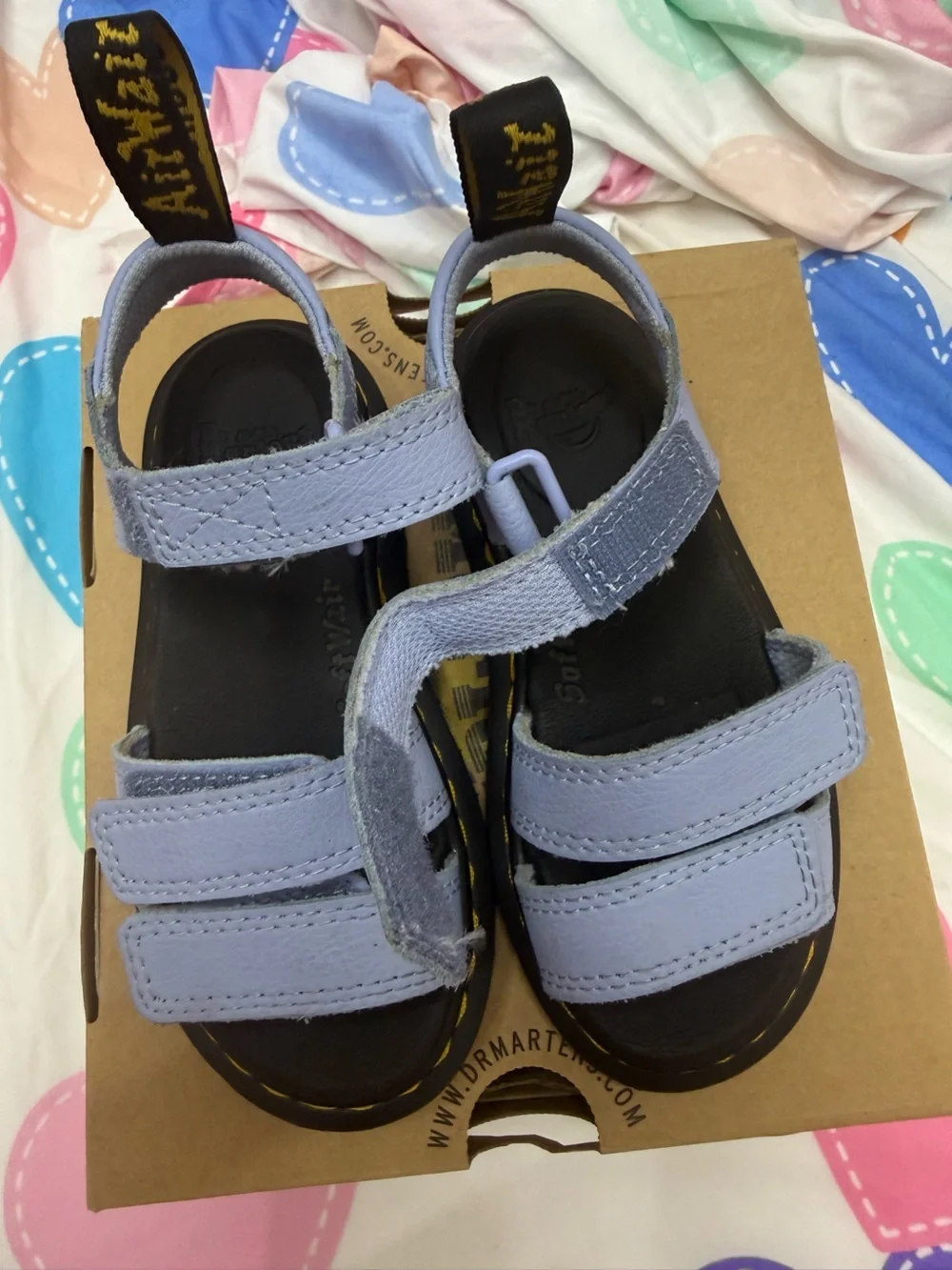 Dr. Martens Kids' Lavender Leather Triple-Strap Sandals